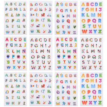 Stickers Alphabet Anglais Colorés Jeu Éducatif Enfants