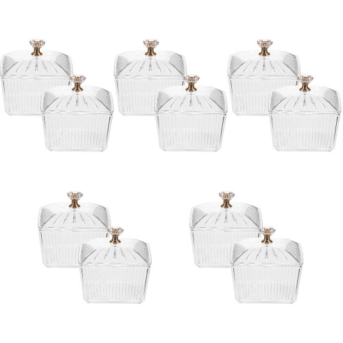 10Pièces Conteneur Café Sucre Ps Transparent Couvercle Chic 1
