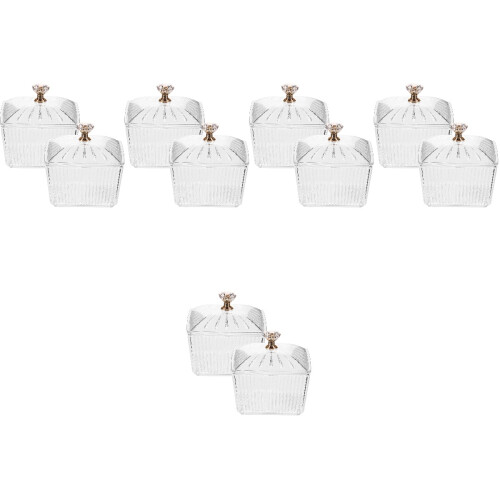 10Pièces Conteneur Café Sucre Ps Transparent Couvercle Chic 2