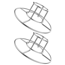 2Pièces Support Grill Poulet Durable Acier Extérieur Bbq Argenté