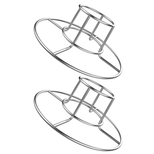2Pièces Support Grill Poulet Durable Acier Extérieur Bbq Argenté