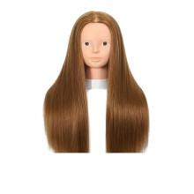 Mannequin Head with Real Human Hair 60cm Long Straight Hair for Cosmetology Practice and Styling