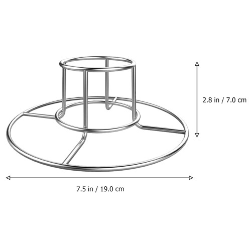 2Pièces Support Grill Poulet Durable Acier Extérieur Bbq Argenté 1