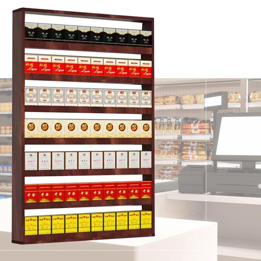 Wall Mounted Cigarette Display Rack with Large Capacity Aluminum Shelf, SpaceSaving Tobacco Stand for Store Countertop