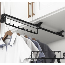 Heavy Duty Pull Out Closet Rod with Damper, 14inch Retractable Clothes Rail for Wardrobe Hanging Storage