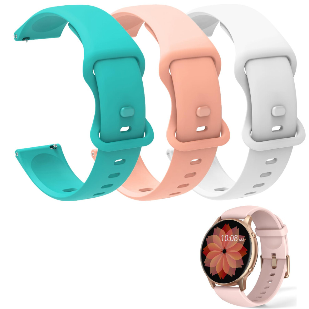 3 Pack 22Mm Silicone Smartwatch Bands With Quick Release And Sweatproof Strap Compatible With Tuyoma Lw36 9073542904601