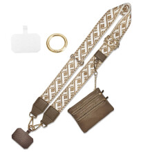 AntiTheft Crossbody Phone Wallet with Adjustable Lanyard and Zippered Pouch for Travel – Coffee