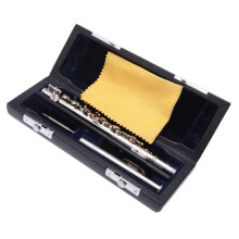 Half Size C Key Flute for Beginners Silver Plated Brass with Cupronickel Keys and Padded Carrying Box