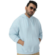 Urbano Plus Heren Ballad Blauw Katoen Oversized Hooded Neck Sweatshirt (Plusswtsolhdovsp-01-Bldblu-2Xl)