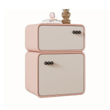 Solid Wood Nightstand with 2 Drawers, Narrow Bedside Table for Small Spaces Bedroom Pink 11.8in