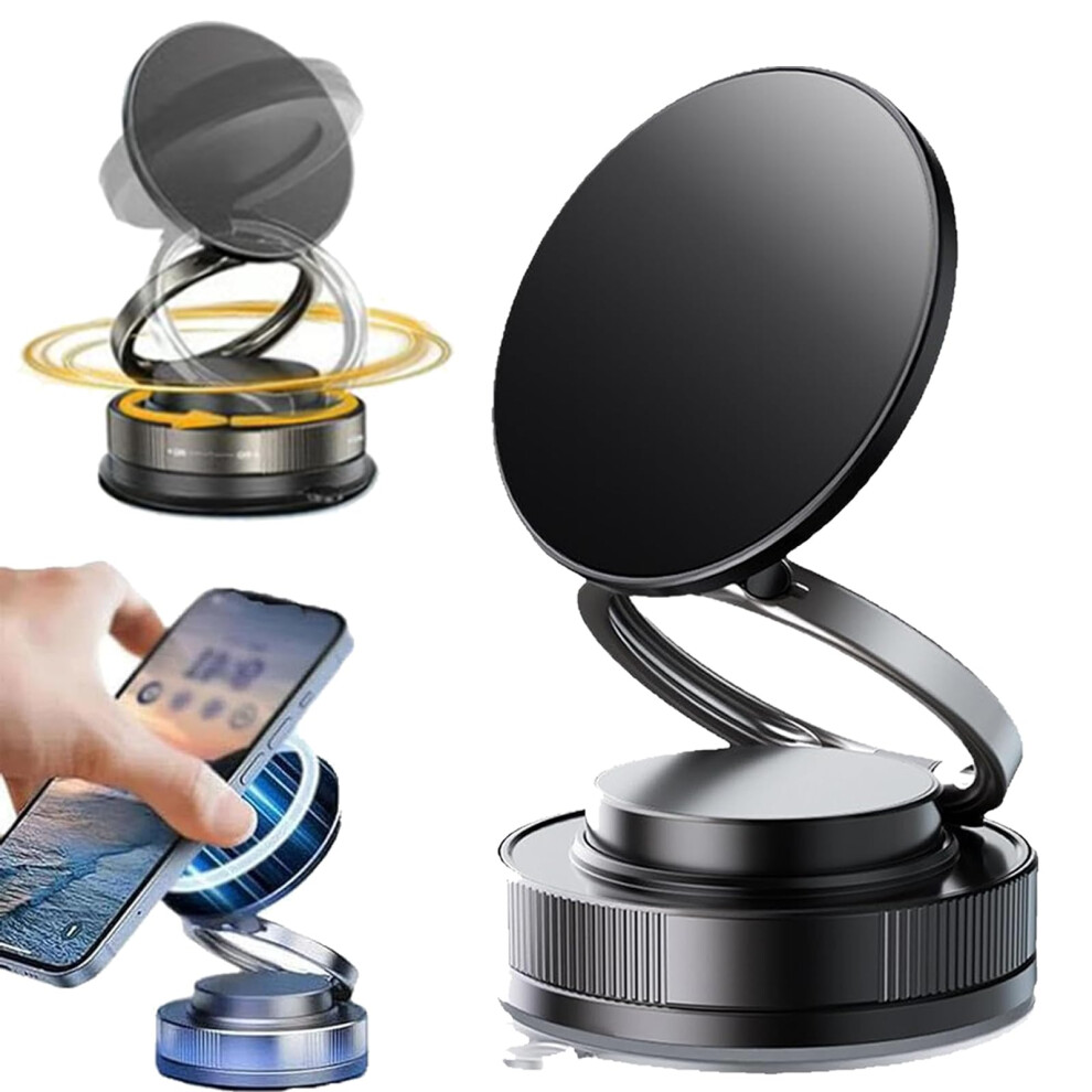 2026 Magnetic Car Phone Mount With 360 Adjustable Vacuum Grip And Twistlock Suction Cup For Dashboard Or Windshield Black 9073542904946