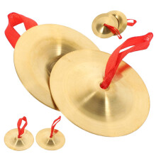 3 Pairs Small Copper Finger Cymbals with Comfortable Rope Grip, Bright Clear Sound for Belly Dance and Performance