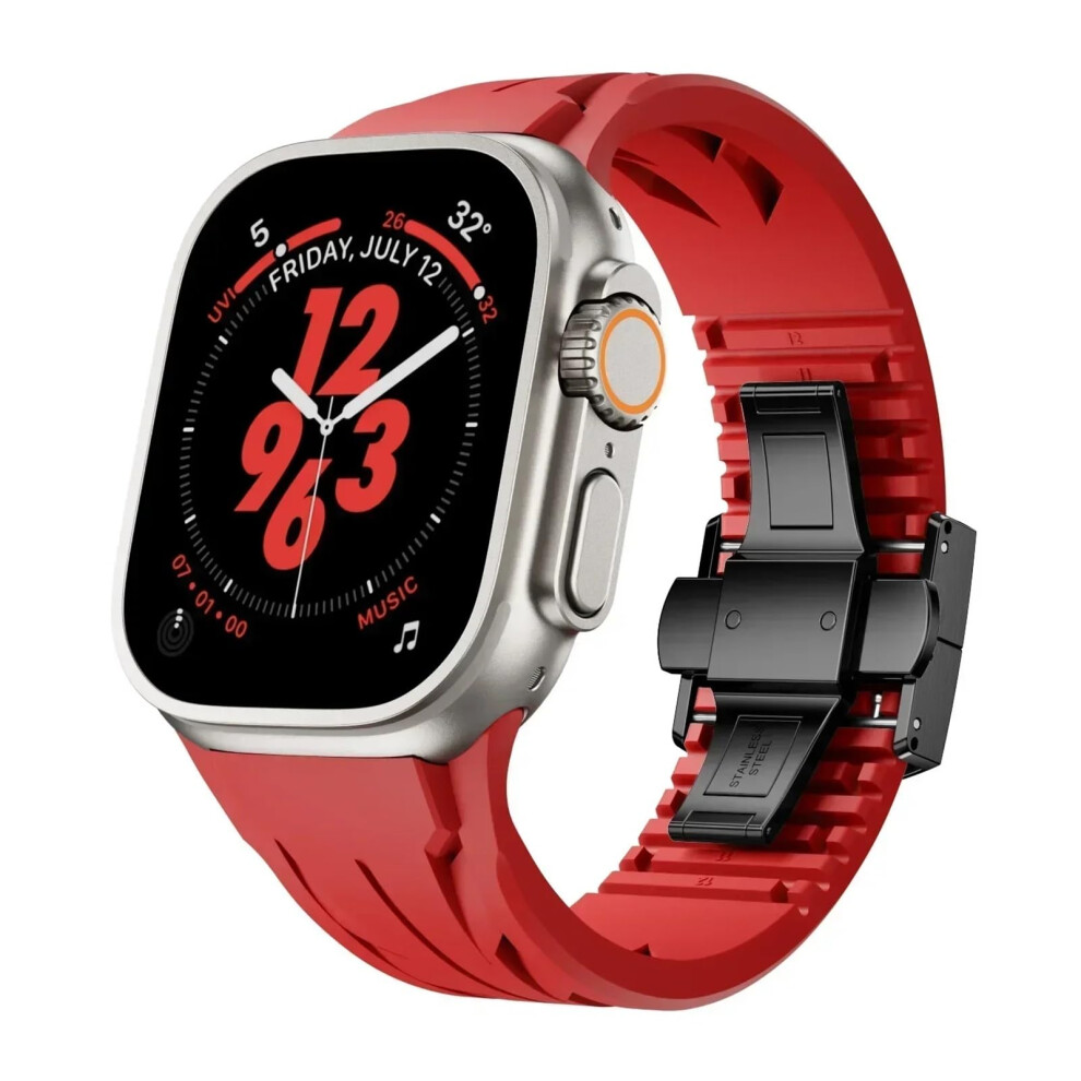 Fluororubber Band For Apple Watch Ultra 2 49Mm Series 10/9/8/7 Durable Sweatresistant Strap 9073542023647