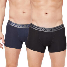 Zoiro Herre Blødt Bomuldsblanding Sports Trunk (Navy & Sort Pakke Med 2)