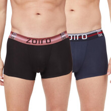 Zoiro Mænds Bløde Bomuldsblanding Solid Trend Trunk (Navy & Sort Pakke Med 2)