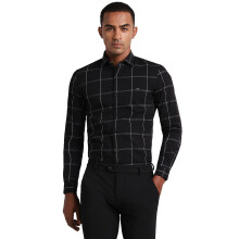 Peter England Ανδρικό Μαύρο Super Slim Fit Επίσημο Πουκάμισο Μακριά Μανίκια