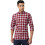 Peter England Ανδρικό Μπορντό Slim Fit Καρό Πουκάμισο Μακρύ Μανίκι 1