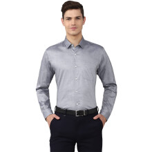 Peter England Ανδρικό Γκρι Slim Fit Επίσημο Πουκάμισο