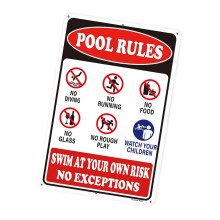 Swimming Pool Rules And Regulations Sign Warning Notice Board