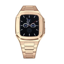 Luxury Rose Gold Band for Apple Watch 41mm, Soft Silicone Strap with Elegant Metal Bezel for Women