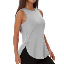 Women's Workout Racerback Loose Fit Sleeveless-Light gray XL