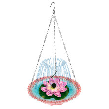 Hanging Outdoor Bird Bath Fountain Solar Powered Fountain-Pink