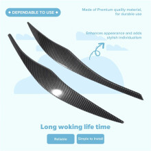 For 3-Series E90 E91 320I 330I 2005-2012 Front Headlight Cover Garnish Strip Eyebrow Cover Trim Sticker Carbon Fiber