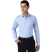 Peter England Ανδρικό Slim Shirt (Pesfoslbv26282_Ανοιχτό Μπλε 46)
