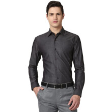 Peter England Ανδρικό Slim Shirt (Pisfsslb791236_Mαύρο 40)