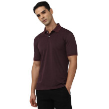 Peter England Ανδρική Πόλο T-Shirt Regular Fit Μισό Μανίκι | Πλούσιο Βαμβάκι | Wine