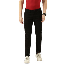 Peter England Heren Zwarte Donker Gewassen Lage Skinny Jeans