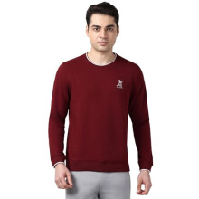 Heren Maroon Graphic Print Crew Neck Sweatshirt