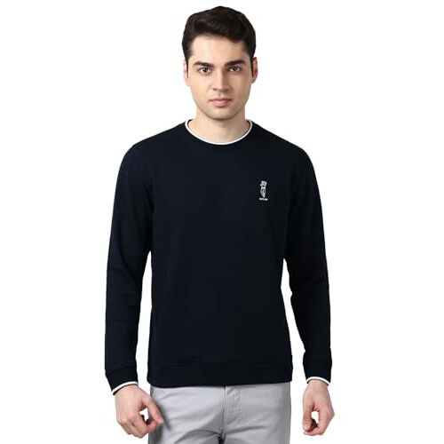Ανδρικό Ναυτικό Graphic Print Crew Neck Φούτερ