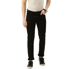 Heren Zwarte Donker Gewassen Slim Tapered Jeans
