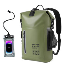 25L Waterproof Backpack for Kayaking and Beach, Floating Dry Bag with Roll Closure and Front Pocket