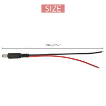 6 St -Strömkontakter 5,5 X 2,1 mm Honuttag med Gängat Uttag med Kabel och Hanuttag Plugg med Tråd