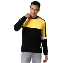 Peter England Sweatshirt en Coton Mélangé pour Homme (Pjstpslfg88884_Noir_M)