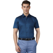 Peter England Ανδρικό Πουκάμισο Slim Fit (Peshmslb004441_Navy 39)
