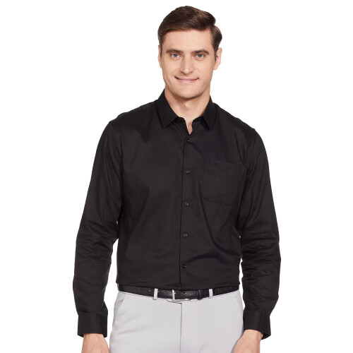 Peter England Ανδρικό Μαύρο Slim Fit Επίσημο Πουκάμισο Με Μακριά Μανίκια