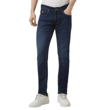 Peter England Mænd Navy Lysevaskede Jeans