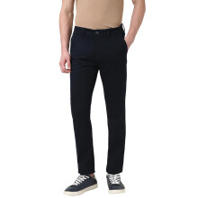 Peter England Mænd Mid Rise Slim Casual Bukser (Pctfsssfk07604_Navy, 32)