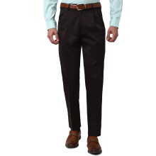 Peter England Heren Regular Casual Broek (Pctpcsmbl48117_Bruin)