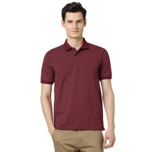 Peter England Ανδρικό T-Shirt Πολυεστέρα Κανονική Φόρμα (Pekwmrgpw97738_Μαρόν, XL)