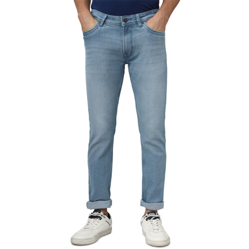 Peter England Ανδρικά Slim Fit Στενά Jeans Mid Rise Μεσαίο Μπλε