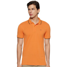 Peter England Herre Snug Fit Solid Polo T-Shirt Med Farvet Krave| Bomuldsrig| Premium Pique Vævning Brun, Medium