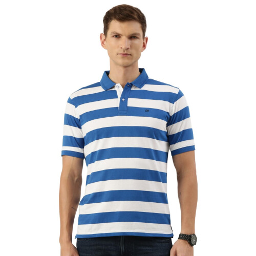 Peter England Ανδρικό Polo T-Shirt Μπλε Μedium
