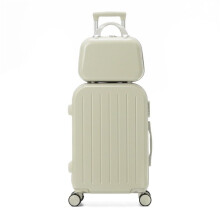 Lightweight Durable Luggage Set with Hardshell Spinner Carry On and Handbag, White 22IN