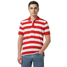 Peter England Ανδρικό Πόλο T-Shirt Κόκκινο