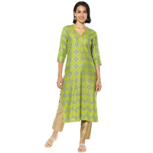 Rangriti Women'S Green Rayon Printed Straight Kurta_42