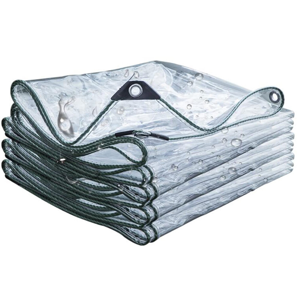 Clear Pvc Tarpaulin Waterproof Transparent Vinyl Tarp 0.35Mm Heavy Duty Patio Canopy Cover 1X1m 9092120385564